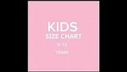 size chart for kids / Newborn to 12 years// 2023