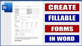 Create Fillable Forms in Word | Digital and Printable Forms