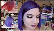 Dying my hair purple using ultra violet from manic panic [from orange hair to purple]