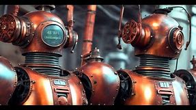Steampunk Robot Factory 【I asked AI to create images】