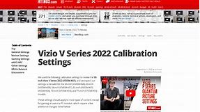 Vizio V Series 2022 Calibration Settings