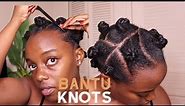 How I Do Bantu Knots On My 4C Natural Hair | No Rubberbands Or Added Hair