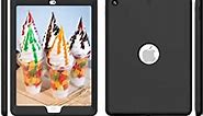 Ipad Mini 3nd Generation Case, Kids ipad Mini 2 Case,High-Impact Shock Absorbent Silicone Hard Plastic Dual Layer Protective Case for Model A1489 A1490 A1491 A1600 Black Black