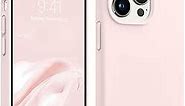AOTESIER iPhone 13 Pro Max Phone Case, Liquld Silicone Case [Military Shockproof Protection] Anti-Scratch Soft Microfiber Lining Flexible Bumper Case for iPhone 13 Pro Max, 6.7 inch, Chalk Pink