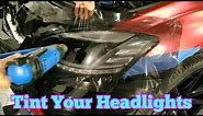 How to tint headlights. Tinting headlights with air release vinyl. By @ckwraps