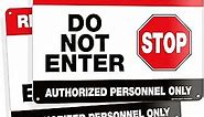 iSYFIX Restricted Area Sign – 2 Pack 10x7 Inch – Do Not Enter, Authorized Personnel Only Signs, 40 mil Thick Polystyrene Plastic, Laminated UV, Scratch, & Fade Resistance, Waterproof, In & Outdoor