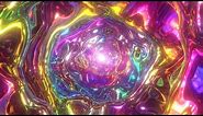 Super Psychedelic Trip In Colorful Rainbow Wormhole Tunnel Abstract 4K VJ Loop Moving Background