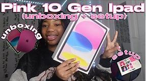 PINK 10TH GEN IPAD (unboxing + setup)