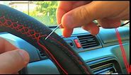 DIY How to Stitch Leather Steering Wheel Cover - Easiest Stitch