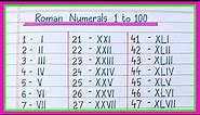 Roman Numerals from 1 to 100 | Learn Roman Numbers 1 to 100 | Roman Numbers 1 to 100