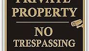 Private Property Sign No Trespassing Sign, No Soliciting Signs, CCTV IP Camera Video Surveillance Warning Metal Signs, 14 x 10 Inches Rust Free Aluminum Metal Sign, 1 Pack