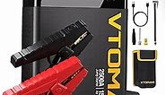 VTOMAN X1 Jump Starter with Air Compressor, 2500A Portable Battery Booster (Up to 8.5L Gas/6L Diesel Engines) with 150PSI Digital Tire Inflator, 12V Power Pack Car Jump Box Charger with LCD Display
