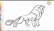 Roaring Lion drawing easy || How to draw A Lion drawing easy