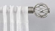 Exclusive Home Ogee 1" Curtain Rod and Coordinating Finial Set, Matte Silver, Adjustable 36"-72"
