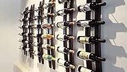 Wall Mounted Wine Rack, Barrel Stave Wine Rack, Imported Pine Wood and Metal Wine Bottle Holder Rack - 6 Bottles 40x7.6inch (Red Wine Color)
