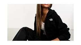The North Face Essential oversized zip up fleece hoodie in black | ASOS