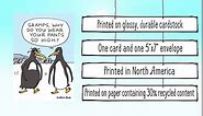 NobleWorks Humorous Retirement Greeting Card with 5 x 7 Inch Envelope (1 Card) Co-Worker, Good Luck Penguin Pants C6369RTG