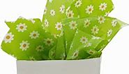 TTLLQQ 40 Sheets - 20" x 26", Green Floral Gift Wrap Tissue Paper Bulk Large Size for Wrapping Flowers, Flower Pots, and DIY Crafts