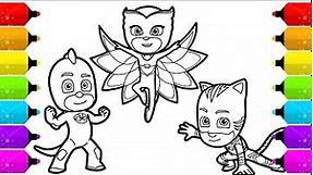 PJ Masks Owlette Gekko, Catboy Drawing and Coloring for Kids