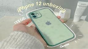 🍎 iPhone 12 unboxing + accessories + setup | ASMR | Aesthetic | Green 128 gb
