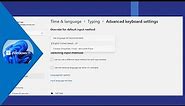 How to Set Default Keyboard Input Language in Windows 10