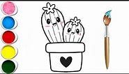 how to draw a cactus step by step | drawing a cactus | cactus tutorial