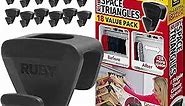 RUBY SPACE TRIANGLES Original AS-SEEN-ON-TV, Ultra- Premium Hanger Hooks Triple Closet Space 18 PC Value Pack, Black, 2 in. (pack of 1)