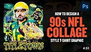 How To Design 90s NFL Collage Style T-Shirt Graphics (Full PHOTOSHOP Tutorial)