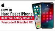How To Reset Disabled or Passcode Locked iPhone / Factory Hard Reset iPhone 11/SE/XS/XR/X/8/7/6s/6..