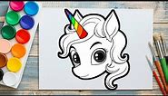 easy girl unicorn drawing | how to draw beautiful unicorn