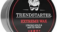 EXTREME WAX (4oz) - Strong Hold - Matte Finish - Premium Water Based Flake-Free Hair Wax for All Hair Types - All-Day Hold Hair Styling Pomade