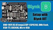 Blynk Setup with Uno+WiFi R3 AtMega328p+ESP8266 8mb | Blynk IOT