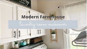 MODERN FARMHOUSE LAUNDRY ROOM MAKEOVER| Budget laundry room refresh ideas