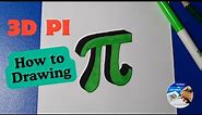Easy Tricks to Draw 3D PI Symbol "π" on Paper | Easy Drawing