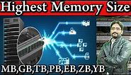 Memory Sizes Explained | What is MB,GB,TB,PB,EB,ZB,YB | What is Highest Memory Size ?