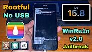 Jailbreak Rootful iOS 15.8 - iOS 15 WinRa1n v2.0 on Windows no USB