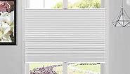 Top Down Bottom Up Cellular Shades Cordless Blackout Cellular Blinds for Windows 1Inch Single Cell Honeycomb Polyester Blinds & Shades Custom Cut to Size Dove White