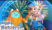 Blippi Learns About Fireworks! | Blippi Wonders | Learn ABC 123 | Fun Cartoons | Moonbug Kids