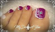 Beautiful Purple Toenail Art Design ♥ Дизайн Ногтей Педикюр