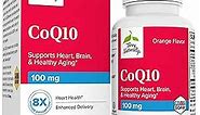 Terry Naturally CoQ10 Chewables, 100 mg - 30 Easy Chew Tablets - 8X Higher Absorbing CoQ10 - Powerful Antioxidant - Cellular Energy, Healthy Aging, Brain, & Heart Health - 30 Servings