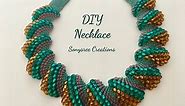 Flat Cellini Stitch Beaded Necklace ( Super Easy Tutorial) 👍🏻