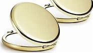Getinbulk Compact Mirror Bulk, Set of 2 Double-Sided 1X/2X Magnifying Purse Pocket Makeup Mirrors(Round, Gold)