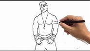 How to Draw John Cena Easy Drawing | Step by Step WWE John Cena Sketch Tutorial for Beginners