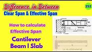 Difference in between clear span & effective span || Effective span of a Cantilever Beam or Slab👍