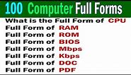 100 Most Commonly used Computer Full Form, Computer Full Form, Abbreviations, full form