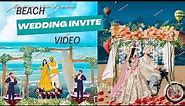 Beach Wedding Invitation Video | Beach Caricature Wedding Invite | Beach Wedding Save the Date