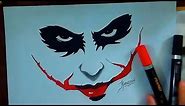 How To Draw The Joker Face with Color Markers Easy And Quick Joker Drawing 2020