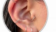 6mm Tiny Hoop Earrings for Upper Ear, Small Cartilage Hoop Earrings in Sterling Silver, 20g Thin Piercing Hoop Ring for Helix, Tragus, Nose 20 Gauge Men Women