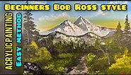 BoB Ross style Acrylic PAINTING MOUNTAIN LANDSCASPE Acrylic painting