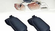 2 Packs Magnetic Sunglass Holder for Car Visor - Sunglasses Clip for Car Visor Universal Fit for Different Size Eyeglasses - Convenient Interior Car Accessories (Black)